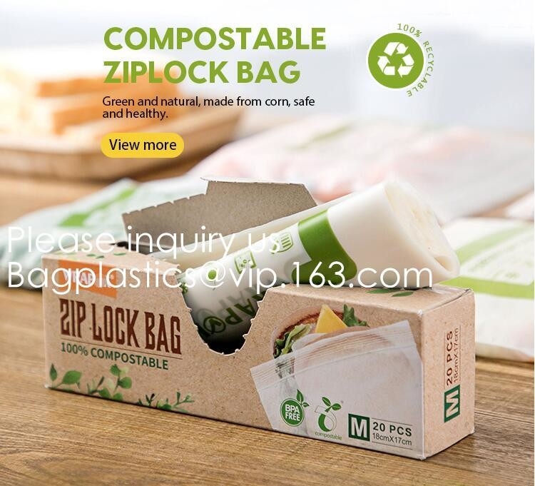 Borsa a chiusura lampo del doppio della chiusura lampo della borsa fumetto concimabile biodegradabile del LDPE con il logo, le scarpe & l'abbigliamento, ABITO