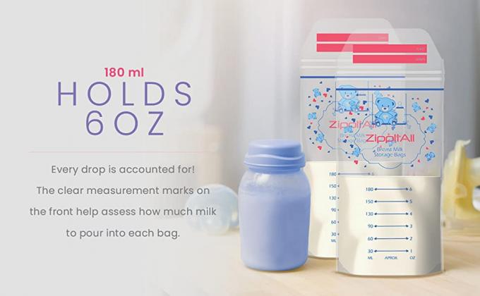 Il sacchetto del latte insacca, impermeabile, prova dell'odore, Airproof, presa della chiusura lampo del cursore sta sul pacchetto 9