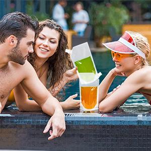 Borse del liquore, sacchetti in piedi della bevanda, boccetta occultabile dell'alcool per le bevande fredde & calde, riutilizzabile 5