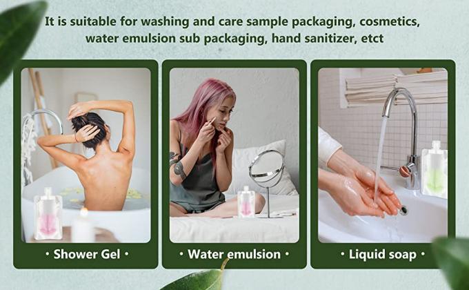 Lo stoccaggio della copertura superiore, sta sul sacchetto del becco, il prodotto disinfettante della mano, lo sciampo della lozione, le bottiglie del liquido di trucco, borsa di viaggio 1