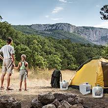 Contenitore dell'acqua con la spina, brocca del trasportatore di stoccaggio, facente un'escursione zaino, attrezzatura per la sopravvivenza, mensa dell'acqua 9