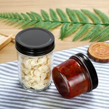 Coperchi di Mini Canning Jars With Black, cosmetico di vetro del contenitore del barattolo di stoccaggio, lozione, crema, trucco 1