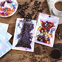 Prova Baggies, borse olografiche, borsa metallica, sacchetto di stoccaggio, fiore che imballa, foglie secche dell'odore 5