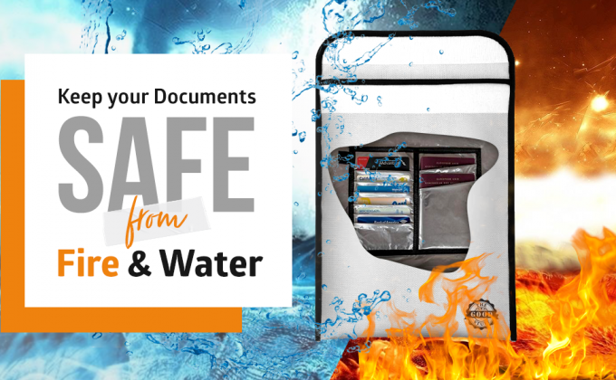 Borsa a prova di fuoco del documento, insetto verso l'esterno le borse, portafoglio, cartella, protezione di archivio, impermeabile, Safty, sicurezza 0