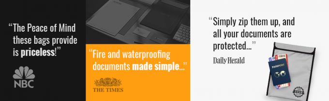 Borsa a prova di fuoco del documento, insetto verso l'esterno le borse, portafoglio, cartella, protezione di archivio, impermeabile, Safty, sicurezza 2