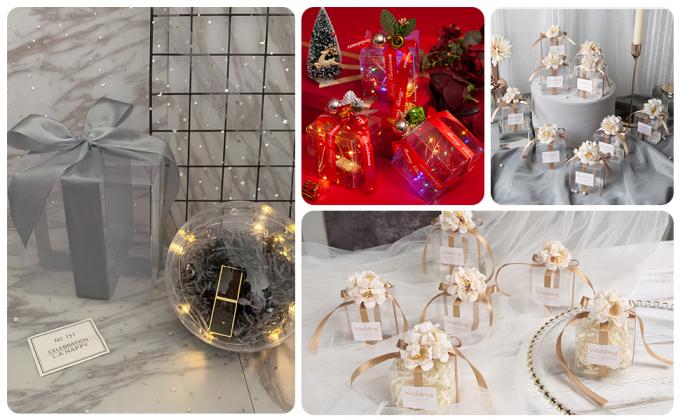 Contenitori di regalo di favore, vassoio, contenitori inscatolati, barattolo, bottiglia, silos di immagazzinamento quadrati, nozze, partito, regalo di compleanno 8