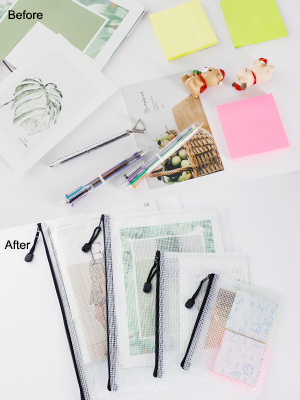 Mini Clear Organizer Pouches, borsa multiuso di trucco, piccolo organizzatore cosmetico trasparente Bag del PVC 1