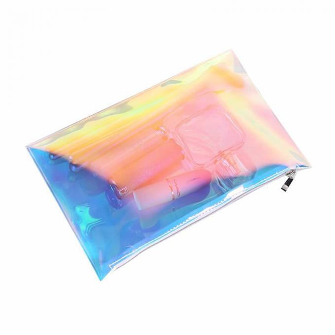 Borsa impermeabile del regalo del vinile del PVC di Eco di trucco dell'articolo da toeletta della pelle del sacchetto cosmetico variopinto al neon amichevole dei corredi chiara 5