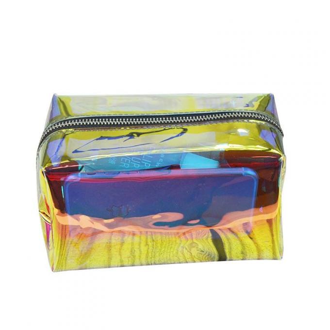 Borsa impermeabile del regalo del vinile del PVC di Eco di trucco dell'articolo da toeletta della pelle del sacchetto cosmetico variopinto al neon amichevole dei corredi chiara 7