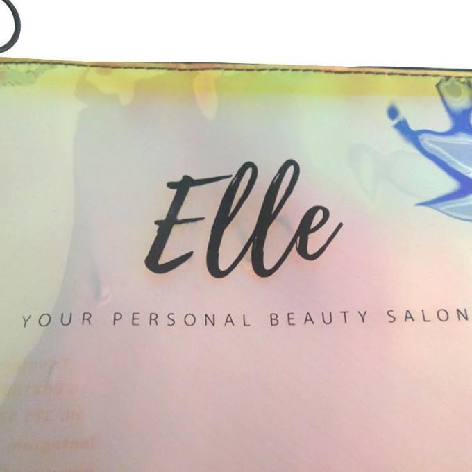 Borsa impermeabile del regalo del vinile del PVC di Eco di trucco dell'articolo da toeletta della pelle del sacchetto cosmetico variopinto al neon amichevole dei corredi chiara 9