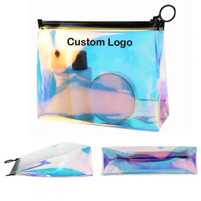 Borsa impermeabile del regalo del vinile del PVC di Eco di trucco dell'articolo da toeletta della pelle del sacchetto cosmetico variopinto al neon amichevole dei corredi chiara 10