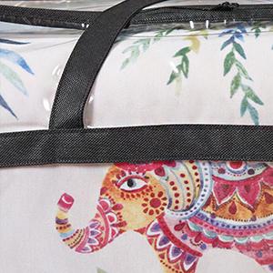 Borsa di stoccaggio dei vestiti, organizzatore With Reinforced Handle, borse di stoccaggio del vinile, chiusure lampo doppie, totalizzatori muoventesi di trucco 1