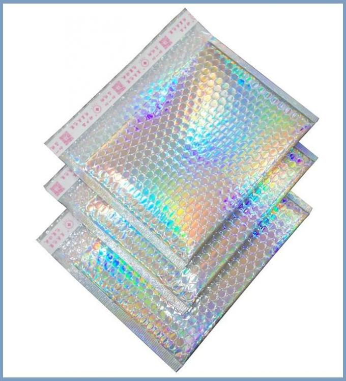 Matte Glossy Holographic Zip lockk Bags metallico riutilizzabile, chiusura lampo d'imballaggio cosmetica richiudibile del cursore del sacchetto della bolla 5