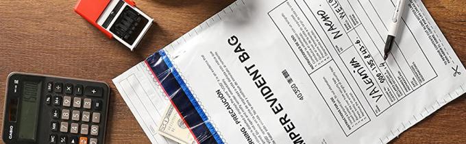 Borse di prova del compressore con le borse di sicurezza del cambiamento del deposito della moneta della moneta bancaria di numero di serie e del codice a barre 13