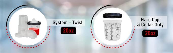 Le RICARICHE ELIMINABILI, la tazza dura dello spruzzo della pittura automobilistica della tazza, tazze della pistola, dipingono le tazze mescolantesi, SISTEMA della TAZZA dello SPRUZZO 1