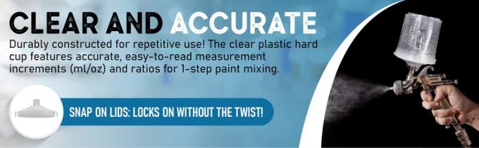 Le RICARICHE ELIMINABILI, la tazza dura dello spruzzo della pittura automobilistica della tazza, tazze della pistola, dipingono le tazze mescolantesi, SISTEMA della TAZZA dello SPRUZZO 3