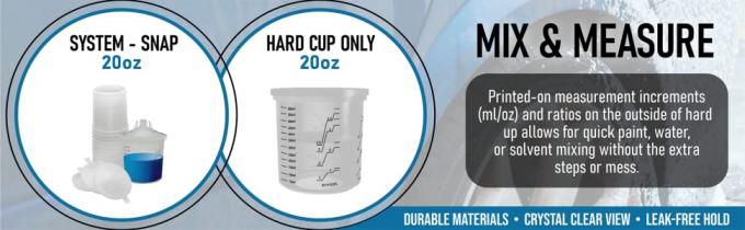 Le RICARICHE ELIMINABILI, la tazza dura dello spruzzo della pittura automobilistica della tazza, tazze della pistola, dipingono le tazze mescolantesi, SISTEMA della TAZZA dello SPRUZZO 5