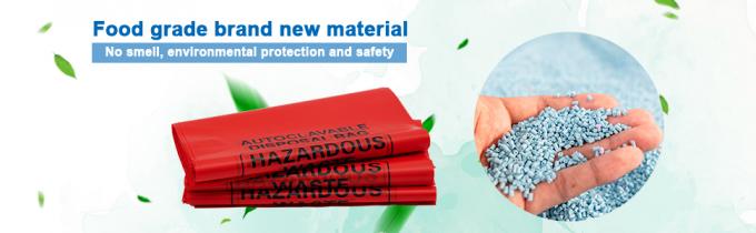 Borse di disposizione di rischio biologico del polipropilene, etichetta di avvertimento, sterilizzazione stampata, borse residue con il simbolo di rischio biologico 0