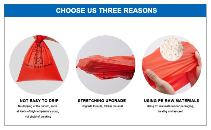 Borse di disposizione di rischio biologico del polipropilene, etichetta di avvertimento, sterilizzazione stampata, borse residue con il simbolo di rischio biologico 3