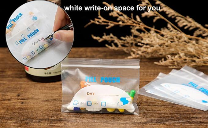 Le borse della medicina, le borse accessorie a chiusura lampo, la pillola Baggies, completa l'organizzatore, il sacchetto del farmaco, stoccaggio della vitamina 3