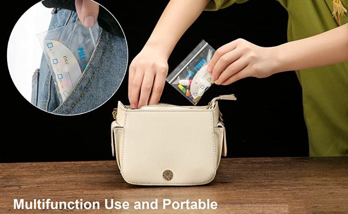 Le borse della medicina, le borse accessorie a chiusura lampo, la pillola Baggies, completa l'organizzatore, il sacchetto del farmaco, stoccaggio della vitamina 4