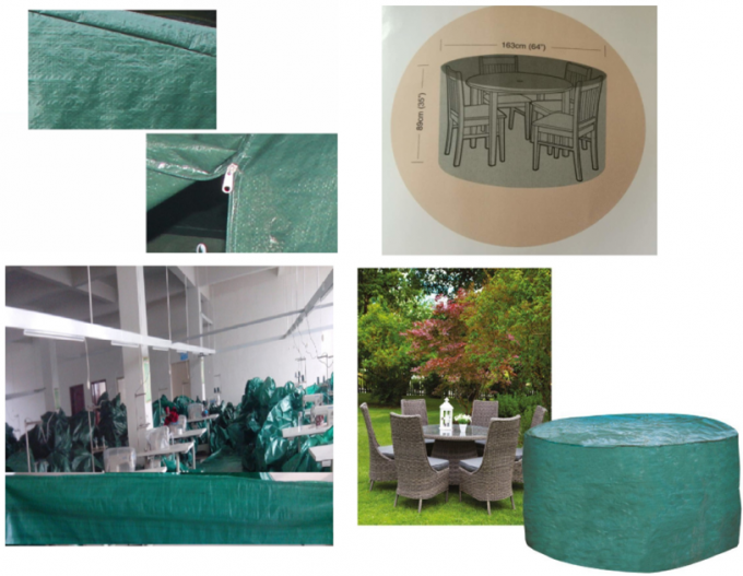 Insieme della copertura dei mobili da giardino della chiusura della serratura del cavo, 600D bene durevole, tessuto resistente dell'acqua, copertura degli insiemi dei bistrot del patio, 4