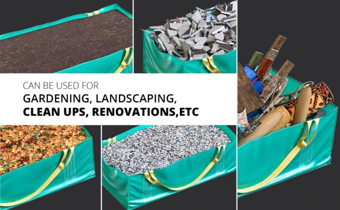 grandi borse pieghevoli e riutilizzabili delle borse di salto, della borsa del bidone della spazzatura, della costruzione dello spreco, riutilizzabile multiplo, strappo resistente 9