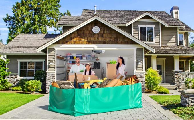 grandi borse pieghevoli e riutilizzabili delle borse di salto, della borsa del bidone della spazzatura, della costruzione dello spreco, riutilizzabile multiplo, strappo resistente 10