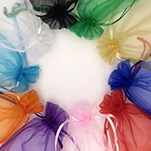 Borse dell'organza, Mesh Drawstring Gift Bags Small per le borse di favore della doccia di bambino della festa nuziale dei gioielli 23