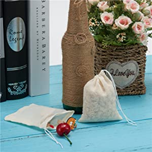 Sacchetti di cotone con coulisse, sacchetti di mussola di cotone, sacchetto di cotone, sacchetti riutilizzabili, sacchetto di gioielli, sacchetti regalo 8