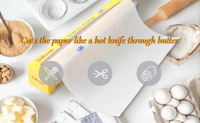 Rotolo della carta pergamena, rotolo di carta bollente della taglierina dello scorrevole per la cottura, arrostire, impermeabile al grasso, carta dell'involucro, cuoco unico 6