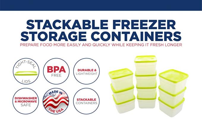 Contenitori di stoccaggio di alimento riutilizzabili del congelatore con i coperchi, Microwaveable libero di Bento Box BPA degli insiemi del contenitore della preparazione del pasto 3