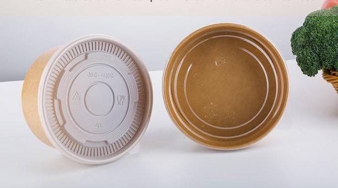 Eco amichevole, olio resistente, tagliatelle di riso della minestra dell'insalata lancia, polpa di bambù, eliminabile, coperchio della ciotola della carta kraft 12