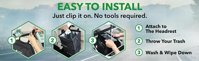 La borsa d'attaccatura dei rifiuti dell'automobile, stoccaggio intasca il bidone della spazzatura a perfetta tenuta dell'automobile di Collapsible Portable Waterproof dell'organizzatore 9