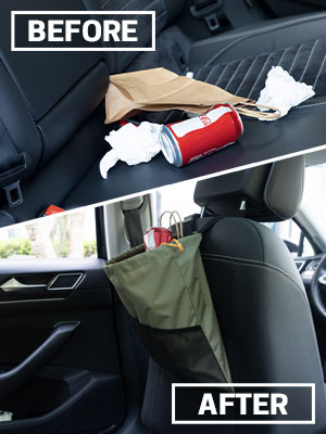 La borsa d'attaccatura dei rifiuti dell'automobile, stoccaggio intasca il bidone della spazzatura a perfetta tenuta dell'automobile di Collapsible Portable Waterproof dell'organizzatore 17