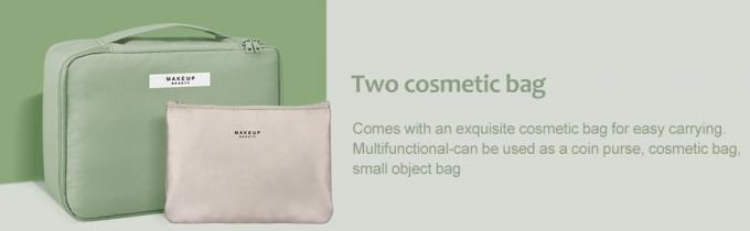Organizzatore cosmetico di Skincare di trucco di viaggio, borsa dell'articolo da toeletta, borsa di tela pieghevole, compartimenti multipli di stoccaggio 2