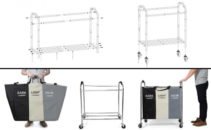 La borsa della lavanderia, il canestro pieghevole del selezionatore della lavanderia, i multi compartimenti, camera da letto copre lo stoccaggio, lavante il canestro 6