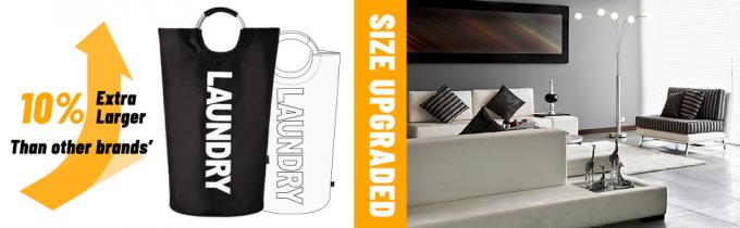 Lavare il migliore carretto di lavanderia sporco del canestro di lavanderia del paniere con la maniglia, stoccaggio facile pieghevole del canestro di lavanderia 0