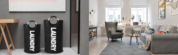 Lavare il migliore carretto di lavanderia sporco del canestro di lavanderia del paniere con la maniglia, stoccaggio facile pieghevole del canestro di lavanderia 7