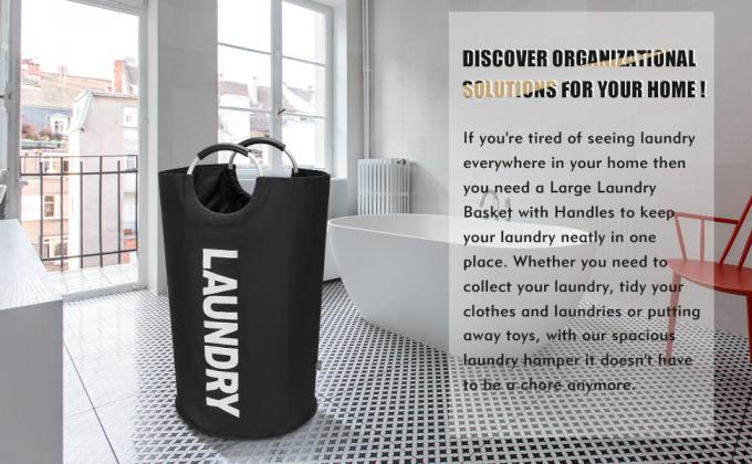 Lavare il migliore carretto di lavanderia sporco del canestro di lavanderia del paniere con la maniglia, stoccaggio facile pieghevole del canestro di lavanderia 9