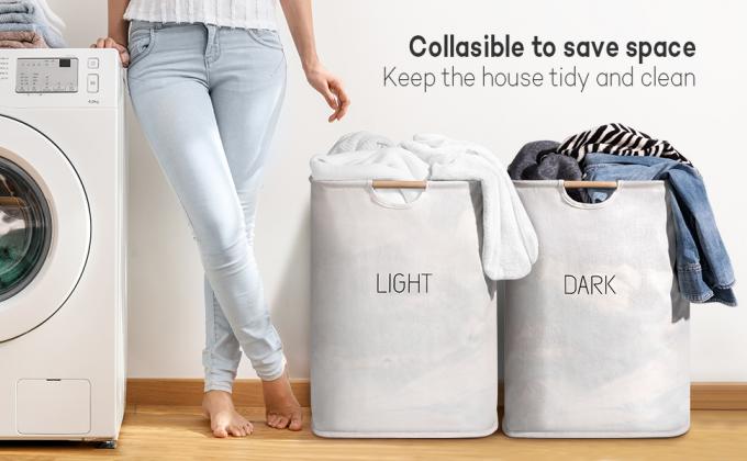 Canestri di lavanderia con Carry Handles facile, paniere, piegante lavando i recipienti, bagno della stanza di lavanderia della famiglia 12