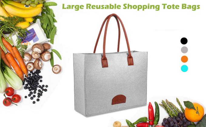 Grande riutilizzabile dei sacchetti della spesa di Eco delle borse di drogheria fatto dai prodotti ritenuti del tessuto insacca il viaggio alla moda Tote Bag Gray 0