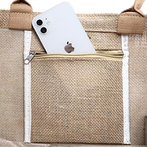 Tasca interna della chiusura lampo di Tote Bag Full Gusset With della iuta di Tote Bags Bulk Laminated Interior della tela da imballaggio, DIY Art Crafts 2