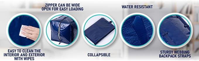 Cliente della drogheria, grandi borse commoventi resistenti, maniglie delle cinghie dello zaino, totalizzatori di stoccaggio delle chiusure lampo, scatole di stoccaggio 10