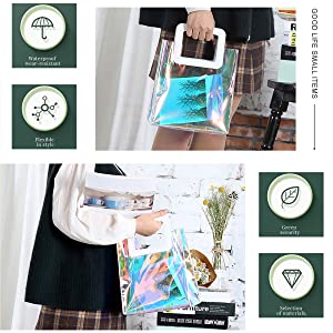 Le donne insaccano, borse dello stadio, PVC Tote Bag, borsa, borsa dell'involucro di regalo di festival, borsa cosmetica di stoccaggio della maniglia 2