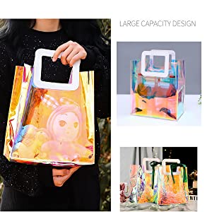 Le donne insaccano, borse dello stadio, PVC Tote Bag, borsa, borsa dell'involucro di regalo di festival, borsa cosmetica di stoccaggio della maniglia 4