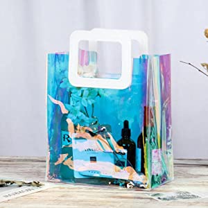 Le donne insaccano, borse dello stadio, PVC Tote Bag, borsa, borsa dell'involucro di regalo di festival, borsa cosmetica di stoccaggio della maniglia 5