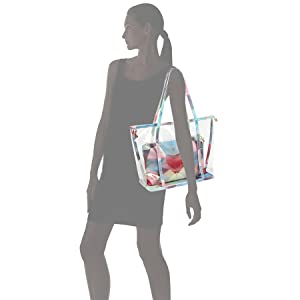 Le donne insaccano, borse dello stadio, PVC Tote Bag, borsa, borsa dell'involucro di regalo di festival, borsa cosmetica di stoccaggio della maniglia 11