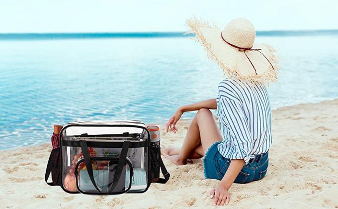 Le chiare borse, stadio approvato, vedono attraverso Tote Bag, la tracolla, grande borsa trasparente 3