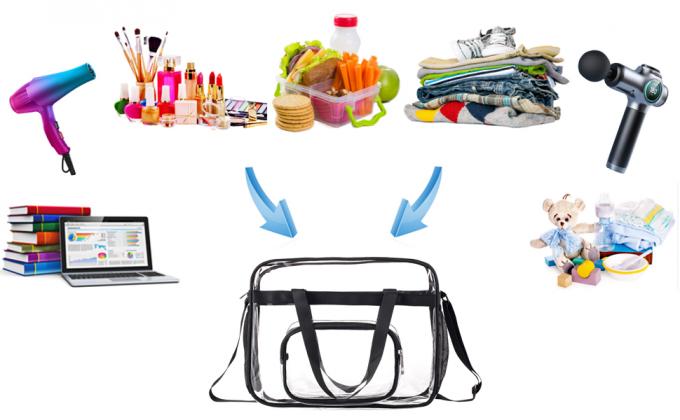 Le chiare borse, stadio approvato, vedono attraverso Tote Bag, la tracolla, grande borsa trasparente 8